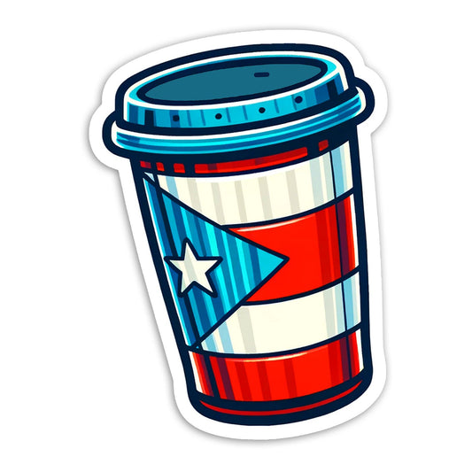 Vaso de Café Boricua ‎ ‎ ‎ ‎ ‎ ‎ ‎ ‎ (𝗦𝘁𝗶𝗰𝗸𝗲𝗿 𝗟𝗮𝗺𝗶𝗻𝗮𝗱𝗼)